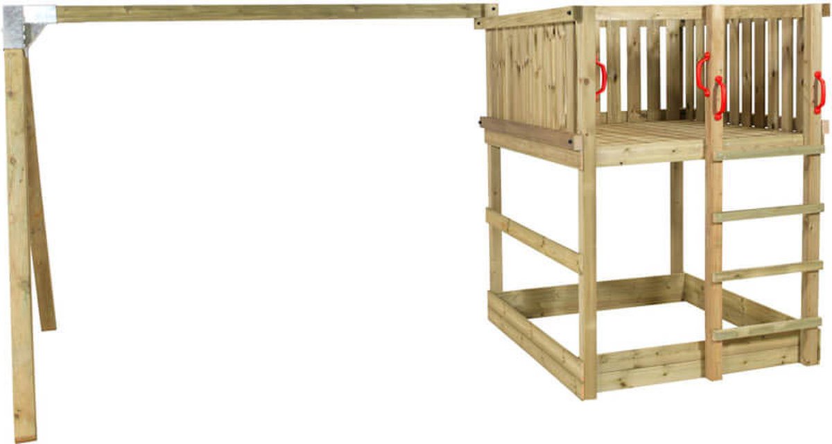 Speeltoren vuren geimpregneerd | met zandbak en schommelframe